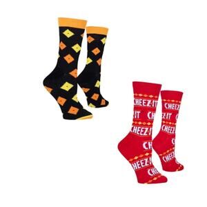 New Funny Cheez It Crackers Novelty Crew Socks for Men & Women Fun Graphic Print